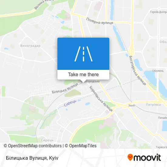 Карта Білицька Вулиця