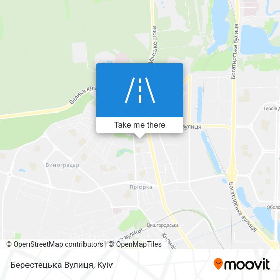 Берестецька Вулиця map