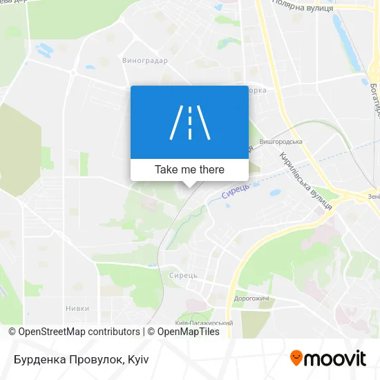 Карта Бурденка Провулок