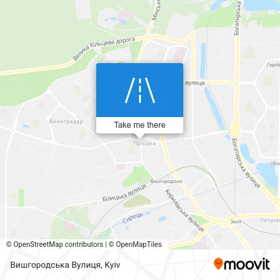 Карта Вишгородська Вулиця