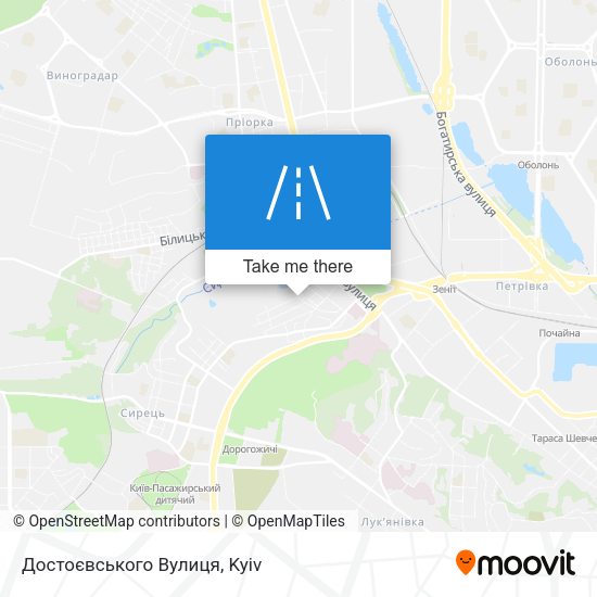 Достоєвського Вулиця map