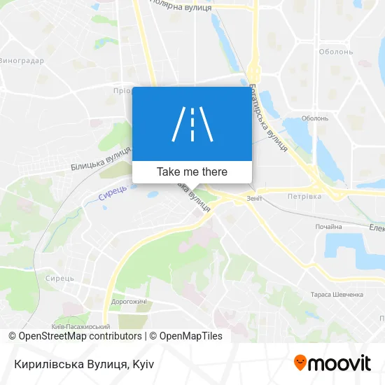 Карта Кирилівська Вулиця