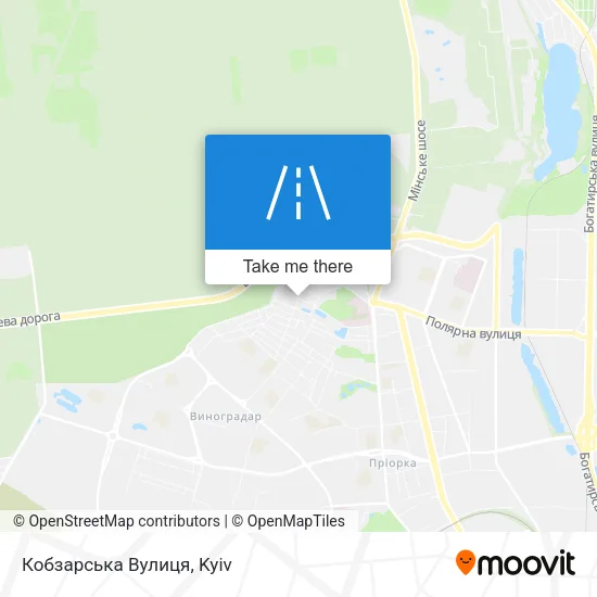 Карта Кобзарська Вулиця