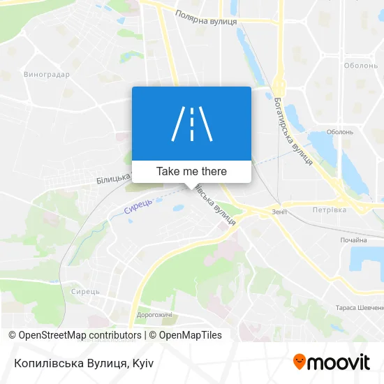 Карта Копилівська Вулиця
