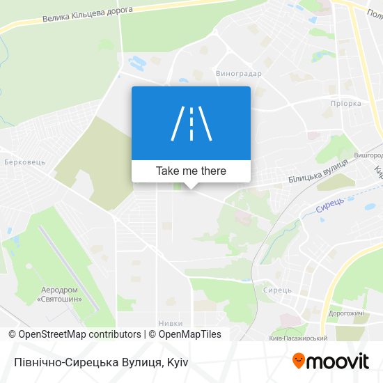 Північно-Сирецька Вулиця map
