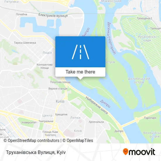 Карта Труханівська Вулиця