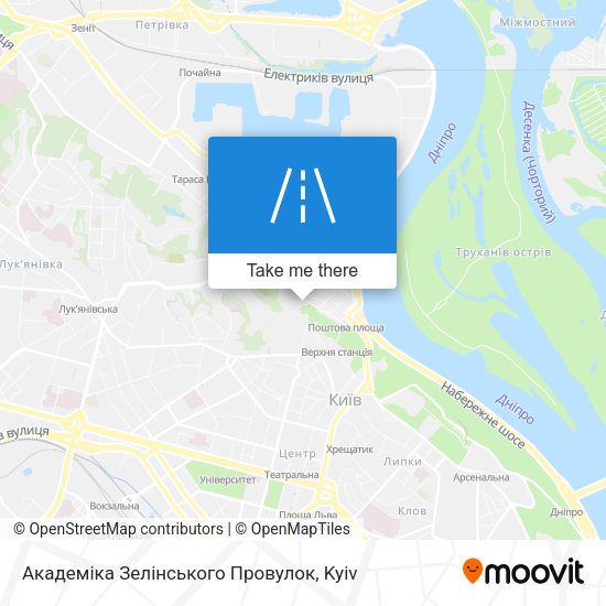 Карта Академіка Зелінського Провулок