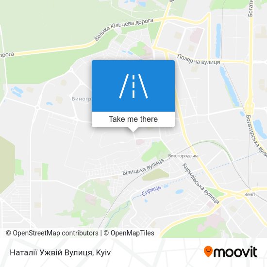 Наталії Ужвій Вулиця map