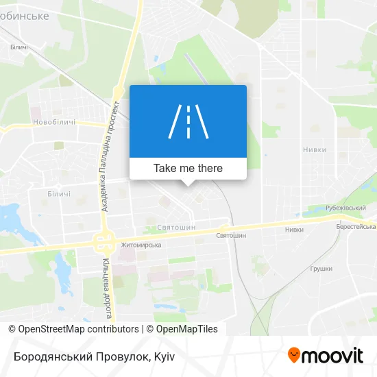 Карта Бородянський Провулок