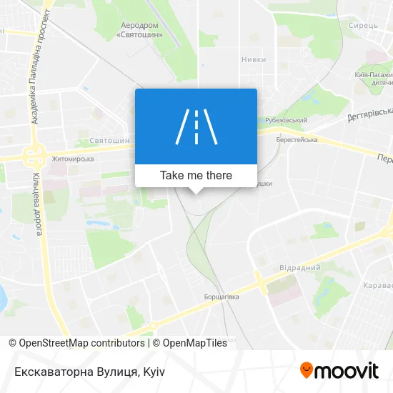 Карта Екскаваторна Вулиця