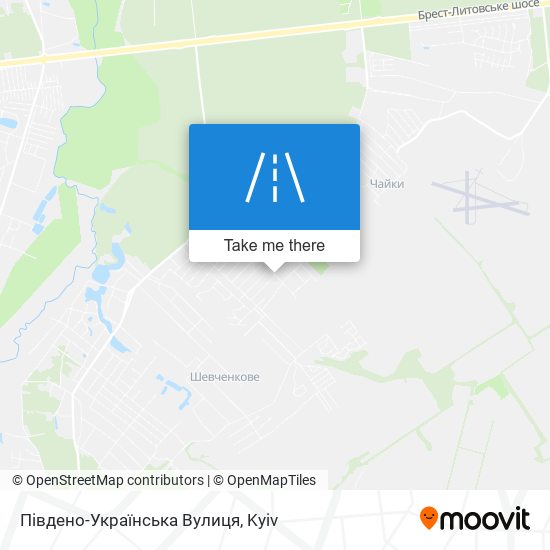 Карта Південо-Українська Вулиця