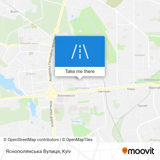 Карта Яснополянська Вулиця