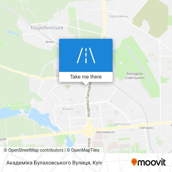 Карта Академіка Булаховського Вулиця