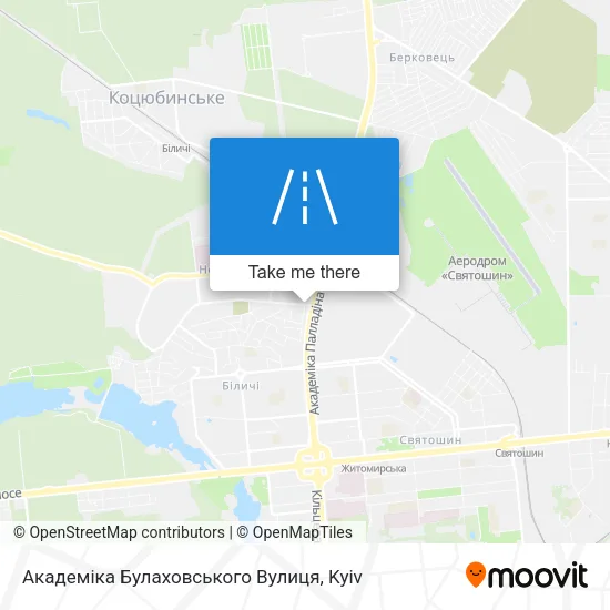 Карта Академіка Булаховського Вулиця