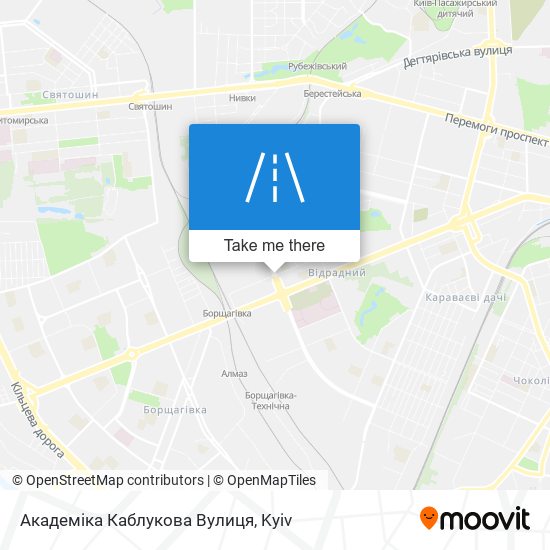 Карта Академіка Каблукова Вулиця