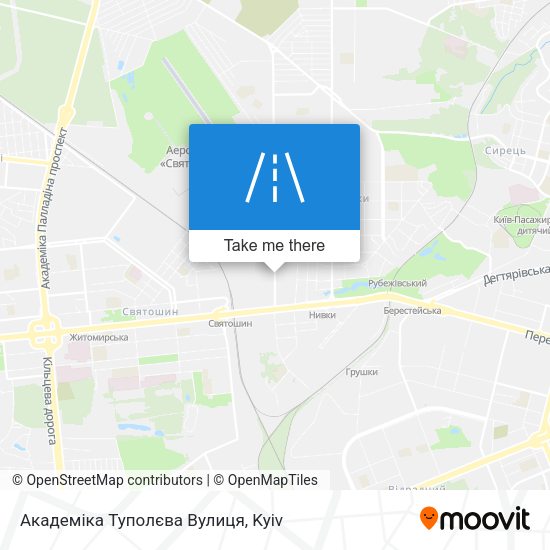 Карта Академіка Туполєва Вулиця