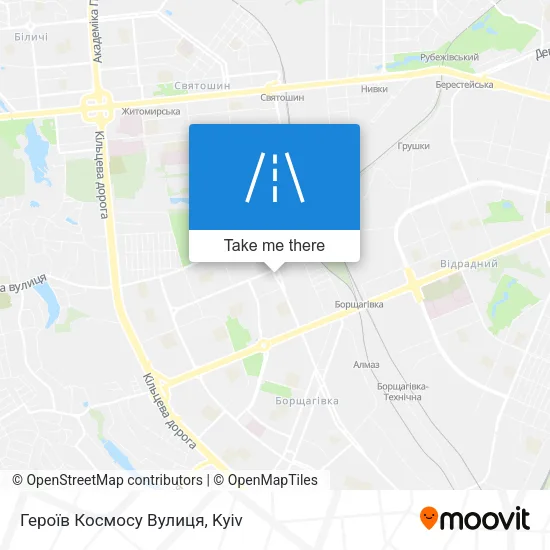 Карта Героїв Космосу Вулиця