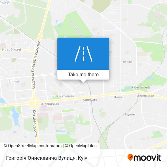 Григорія Онискевича Вулиця map