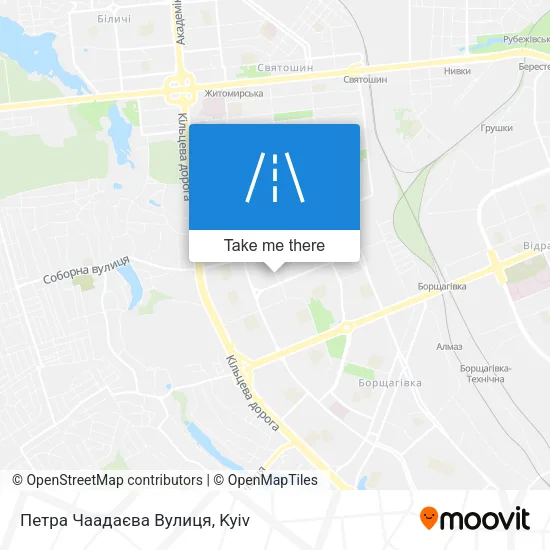 Карта Петра Чаадаєва Вулиця