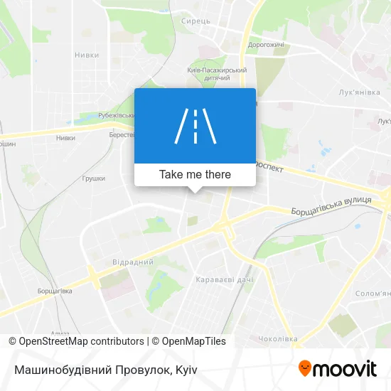 Карта Машинобудівний Провулок