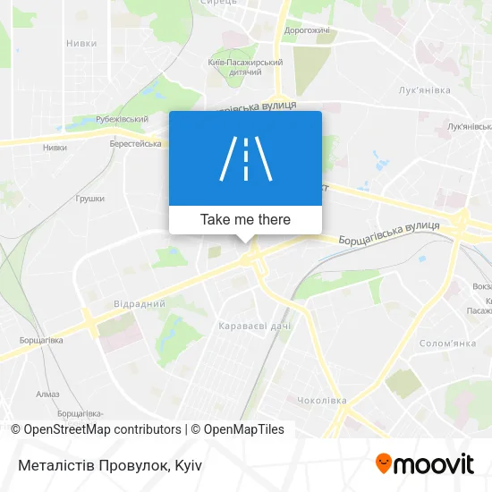 Карта Металістів Провулок