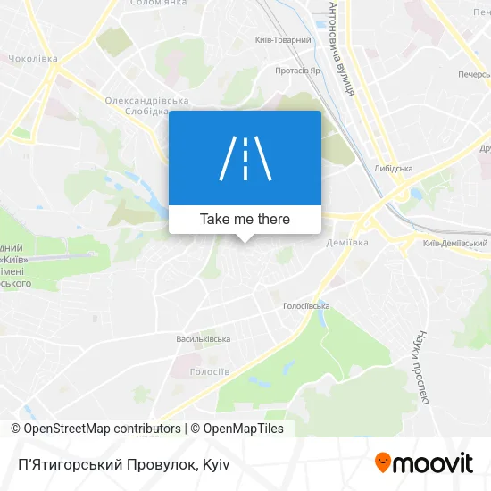 Карта П’Ятигорський Провулок