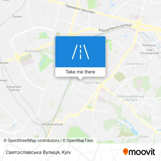 Карта Святославська Вулиця