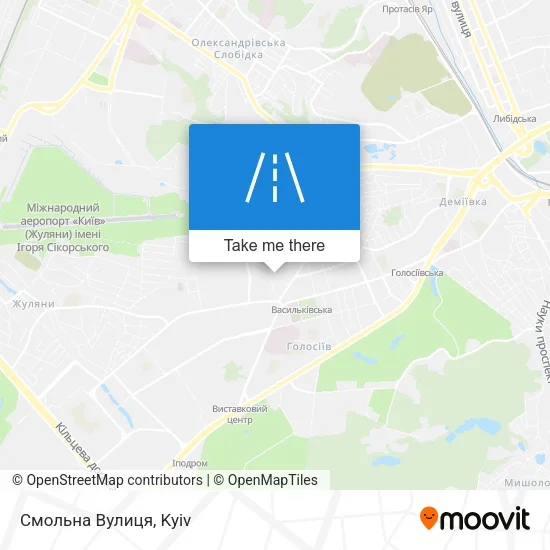 Карта Смольна Вулиця