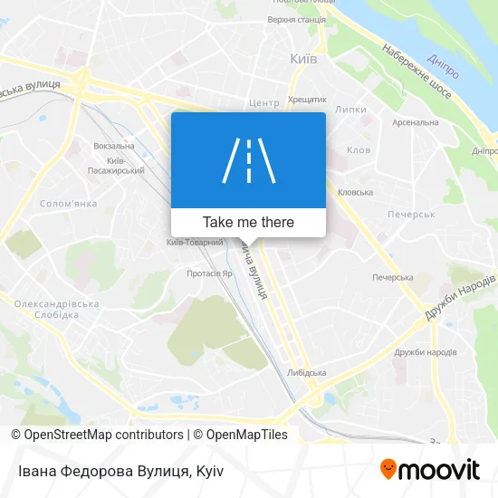 Карта Івана Федорова Вулиця