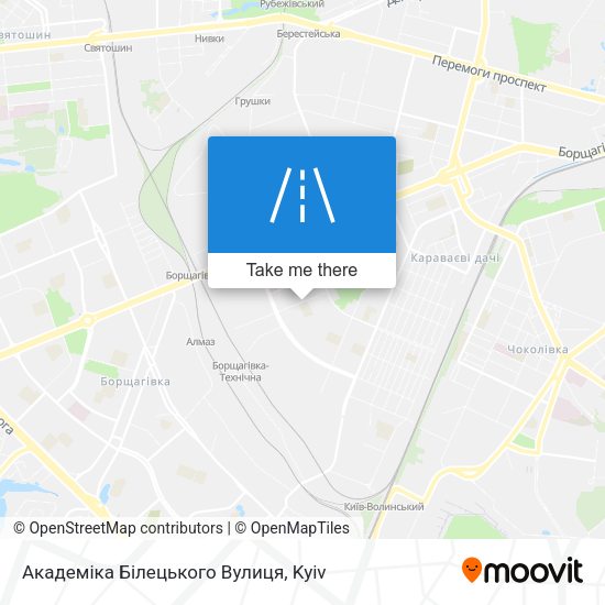 Академіка Білецького Вулиця map
