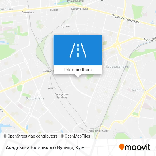 Карта Академіка Білецького Вулиця