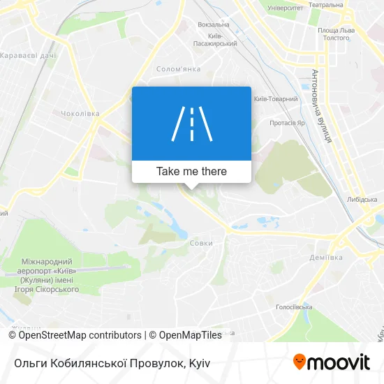 Карта Ольги Кобилянської Провулок