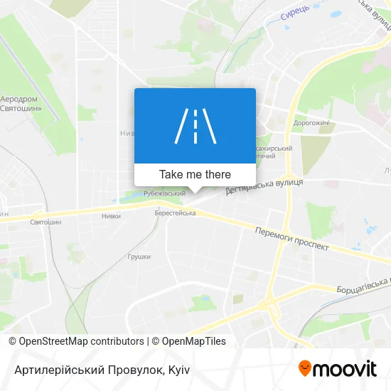 Карта Артилерійський Провулок