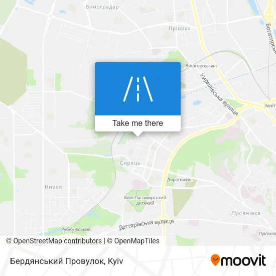 Карта Бердянський Провулок