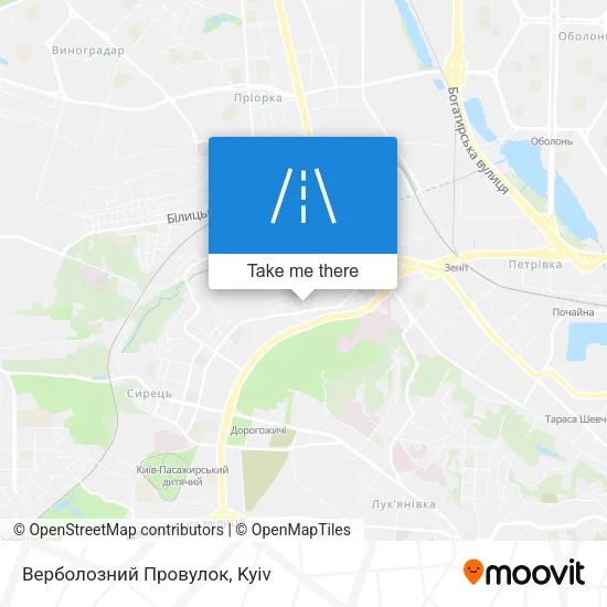 Карта Верболозний Провулок