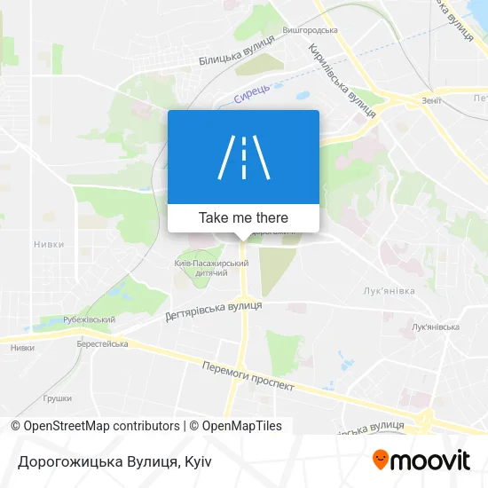 Карта Дорогожицька Вулиця