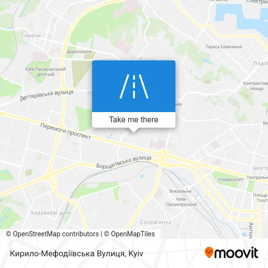 Карта Кирило-Мефодіївська Вулиця