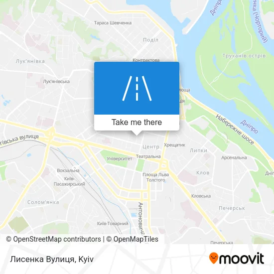 Карта Лисенка Вулиця