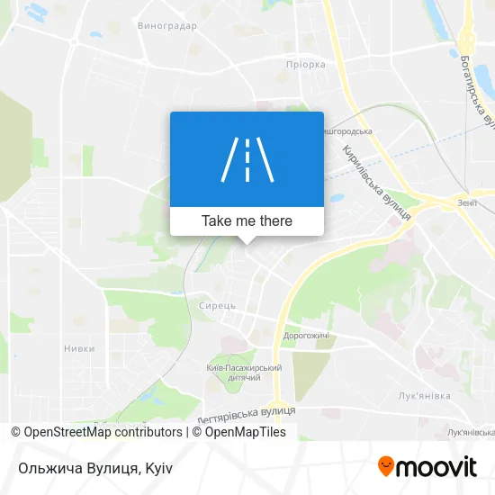 Карта Ольжича Вулиця