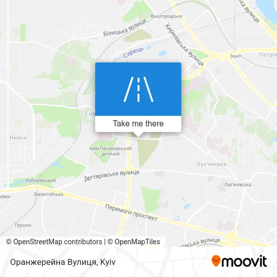 Карта Оранжерейна Вулиця