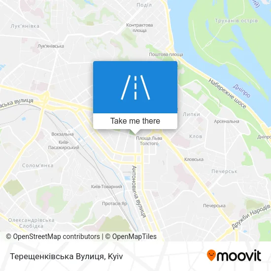 Карта Терещенківська Вулиця