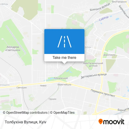 Карта Толбухіна Вулиця