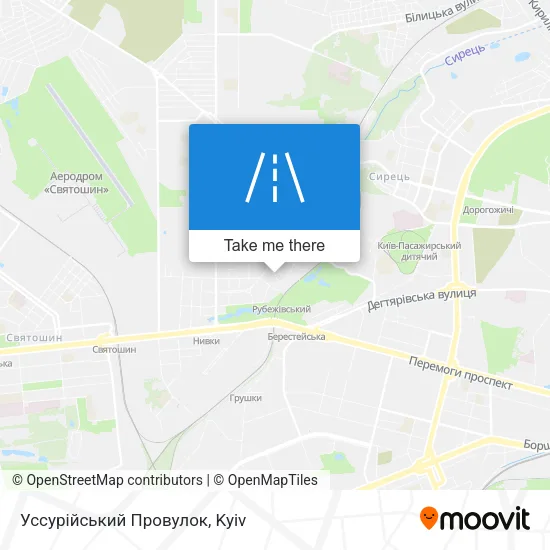 Карта Уссурійський Провулок