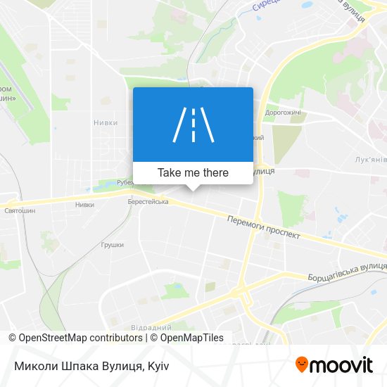 Миколи Шпака Вулиця map