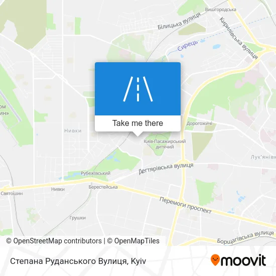 Карта Степана Руданського Вулиця