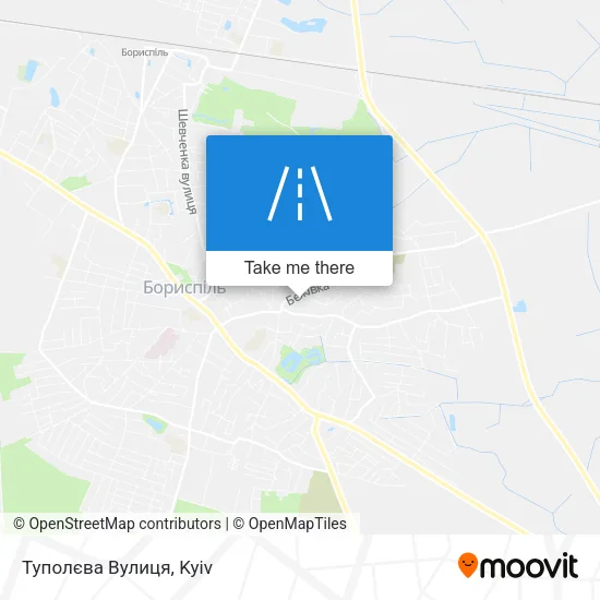 Карта Туполєва Вулиця
