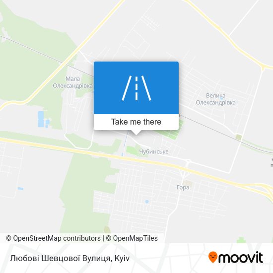 Любові Шевцової Вулиця map