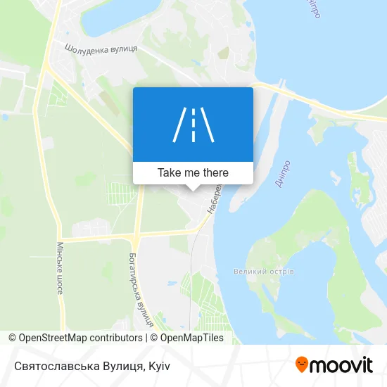 Карта Святославська Вулиця