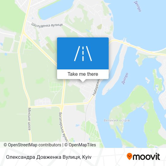 Олександра Довженка Вулиця map