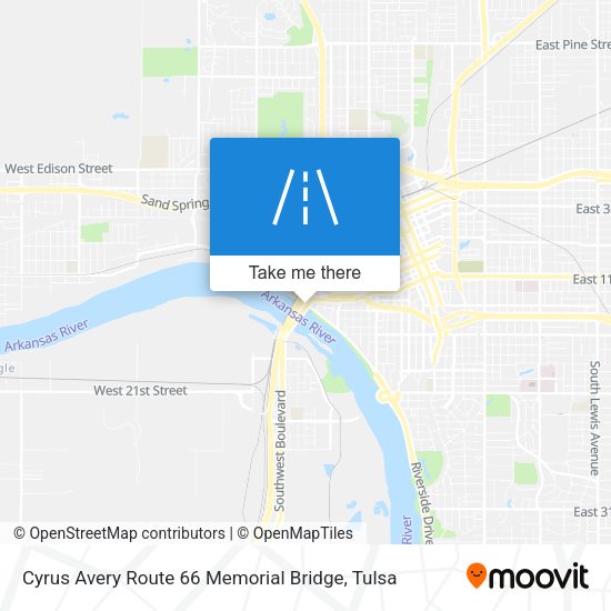 Cyrus Avery Route 66 Memorial Bridge map